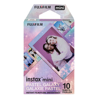 Fujifilm Instax Mini Pastel Galaxy Instant Film-Each print features a vibrant galaxy-themed film border with subtle sparkle and a glossy finish