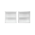 Manhattan Comfort Fortress Modern Garage Cabinet 2-Piece Set - 30" W x 30.3" H - White-Recessed Metal Handle