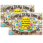 Ashley Productions Smart Poly Welcome Mat with Slip Resistant Backing - 15.5" x 23.5" - Bee Hive Theme Values - 2 Pack-Our premium quality mats are crafted to withstand the rigors of daily classroom use, making them perfect for high-traffic areas