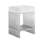 Modway Gridiron 24" Bathroom Vanity - White/Silver-Modern Bathroom Vanity
