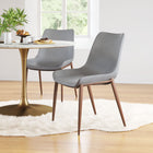 Zuo Magnus Dining Chair - Slate Grey/Walnut - Set of 2-Dimensions: 23.6" L x 21.3" W x 35.4" H
