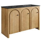 Modway Appia 48" Double Sink Bathroom Vanity - Oak/Black-Soft-Close Hinges