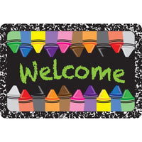 Ashley Productions The Original Fun Mat Welcome Mat - 15.5" x 23.5" - Welcome Crayons Composition-Measurement & Design: The Welcome Crayons Composition Mat measures 15.5" x 23.5".