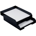 JAM Paper Stackable Paper Organizer Trays - Black - 2 Pack-Quantity: 2 Stack-able Trays per Pack | Can be stacked to maximize space & keep your desk organized