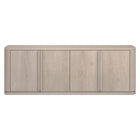 Hudson&Canal Vance Rectangular TV Stand for TV's up to 78" - Alder White-Features four doors with built in handles and with enclosed cabinets including four interior shelves for ample storage