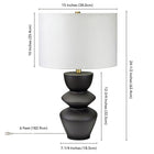 Hudson&Canal Cassian 25" Tall Table Lamp with Fabric Shade - Matte Black/Brass/White-Product Dimensions: 15" L x 15" W x 24.5" H