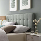 Modway Lily Upholstered Fabric Queen Headboard - Grey-Deep tufting with stylish trim