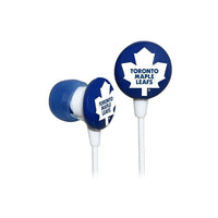 NHL iHip Slap Shot Earphones - Toronto Maple Leafs-Earphones from iHIP provide professional-quality audio and excellent noise isolation in a small and lightweight design