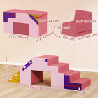 Qaba Climbing Foam Blocks for Toddlers - Soft Play Foam - Pink - Set of 2-Removable, machine-washable cover keeps cleaning quick and effortless 