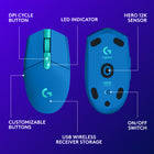 Logitech G305 Lightspeed Wireless Optical Gaming Mouse - Blue-Customizable: G305 can store up to 5 DPI levels into the on the onboard memory and up to 6 programmable buttons for full customization via Logitech G HUB