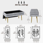 HOMCOM Upholstered Storage Bench for End of Bed - Dark Grey-Elegant bedroom bench with gold-tone legs adds a touch of sophistication