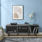 Modway Kurtis 67" TV and Vinyl Record Stand - Charcoal-MDF and Particleboard