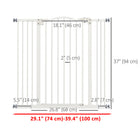 PawHut 29"-39" Pet Gate with Door Pressure Fit Dog Gate - White-Lead free metal frame is solid and strong