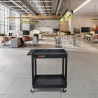 Luxor TC Series 2 Shelves Large Tub Cart, Black-Shelf clearance: 24-3/4"