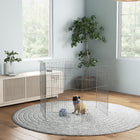 PawHut 36" H Foldable 8 Panel Dog Playpen - Black-Panels connect flexibly,creating custom shapes to fit spaces