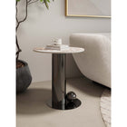 Manhattan Comfort Laurel 19.68" Modern Glam End Table - Black-Beautiful Sintered Stone Table Top