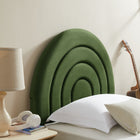 Modway Solana Arched Performance Velvet Twin Platform Bed - Moss Green-Dense Foam Padding