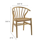 Modway Flourish Spindle Wood Dining Side Chair - Natural-Rounded Spindle Back