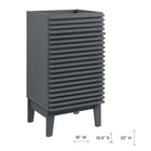 Modway Render 18" Bathroom Vanity Cabinet - Grey-Adustable Storage Shelf