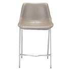 Zuo Magnus Counter Stool - Brown/Silver - Set of 2-Plush and durable faux leather fabric