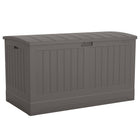 Suncast Extra Large Deck Box - 200 Gal. - Stoney-The unique soft close design prevents the lid from closing too quickly and slamming shut. 