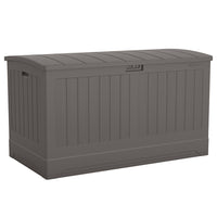 Suncast Extra Large Deck Box - 200 Gal. - Stoney-The unique soft close design prevents the lid from closing too quickly and slamming shut. 