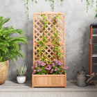 Outsunny Raised Garden Bed with Trellis for Vine Climbing - 30" x 14" x 67"-Coated with water-based paint, outdoor grade paint
