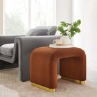 Modway Koda Performance Velvet Waterfall Stool - Brass/Rust-Stain-Resistant Fabric