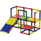 Qaba Kids Climbing Structure with Slide and Platform - Mixed Colour-All-in-one climber with slide provides hours of active play indoors 
