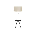 Monarch Specialties 63" H Contemporary Floor Lamp - Black Metal / Ivory / Cream Shade-A sleek and modern 66"h floor lamp in black metal topped with a contemporary drum shaped, linen ivory fabric shade and a base that has a stylish tripod design