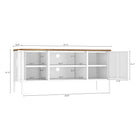 Manhattan Comfort Landen 47.3" Modern TV Stand - White-Includes 2 Cabinet on Each Side with 2 Shelves in Each and 2 Open Central Shelves