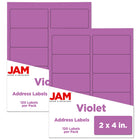 JAM Paper Mailing Address Labels - 2 x 4 - Violet Purple - 2 sets of 120-6-2/5 ounce