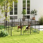 PawHut 12-Panel Dog Pen with Gate for Outdoor & Indoor - 39" H-Made of steel tube and steel wires for stability