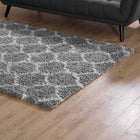 Modway Solvea Moroccan Trellis Shag Area Rug - 5 ft W x 8 ft L - Grey/Ivory-100% Polypropylene