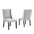 Modway Renew Parsons Performance Velvet Dining Side Chairs - Light Grey - 2 Pack-Parsons Dining Chairs