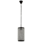 Modway Reflect Glass and Metal Pendant Chandelier - Black-Cylindrical Pendant Chandelier
