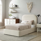 Modway Keynote Performance Velvet Curved Twin Platform Bed - Alabaster-Dense Foam Padding