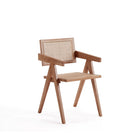 Manhattan Comfort Hamlet 19.67" Industry Chic Dining Arm Chair - Nature-Modern - Industry Chic Cane Dining Chair Perfect for Dining Room Use