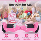 Gyrocopters PRIME Hoverboard for Kids - 15 km/h Speed ​​ - 300 W - 6.5" - LED Wheels - Bluetooth Speaker - Pink-300W motor