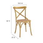 Modway Gear Dining Side Chair - Natural-Coated Elm Wood Frame