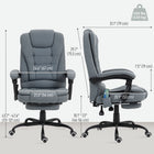 Vinsetto 7-Point Vibrating Reclining Massage Office Chair with Footrest and Swivel Wheels - Grey-Retractable footrest so you can prop your feet up while you lay back