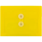 JAM Paper Plastic Envelopes with Button and String Tie Closure, Index Booklet, 5.25 x 7.5, Yellow Poly, 24 Pack (920B1yeg)-Yellow