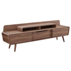 Modway Omnistand 2 Piece Entertainment Center - Walnut Grey-Two Concealed Storage Shelves