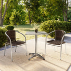 Flash Furniture 23.5'' Square Aluminum Indoor/Outdoor Table with 2 Rattan Chairs (TLH24SQ020CHR2)-23.50"W x 23.50"D x 27.25"H/Square