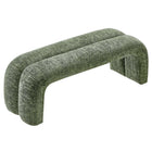 Modway Dax 50.5" Chenille Upholstered Accent Bench - Basil-Non-Marking Foot Pads
