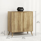 HOMCOM 30.3" L Fluted Sideboard Buffet Cabinet with Storage - Oak-3-level adjustable shelf in the cabinet enhances flexibility