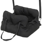 PawHut Dog Car Seat for Small Pets - Black-Features triple security system with non-slip bottom for a safer ride