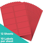 JAM Paper Mailing Address Labels - 2 x 4 - Red - 2 sets of 120-Size: 4" x 2"