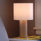 Decent Living Wooden Maple Table Lamp - Canadian Flag with Canada-Elegant & Unique - Beautiful lamp shade with unique 3D textures.