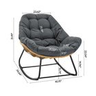 Manhattan Comfort Benson Modern Patio Rocking Chair 6-Piece Set - Grey-Made of High Quality Water Proof Fabric with a UV Resistant Coating